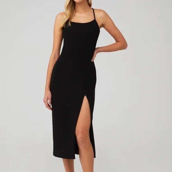 Likely Dresses & Skirts - New! Likely Midi Dress LBD Midi Slit Boning Size 0 Bridesmaid Date Night Bodycon